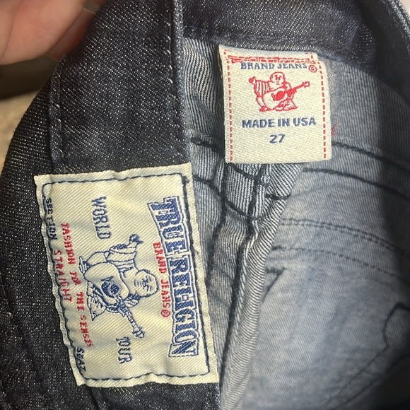 Vintage true religion made USA size 27 straight dark deep blue y2K jeans… - Picture 12 of 15